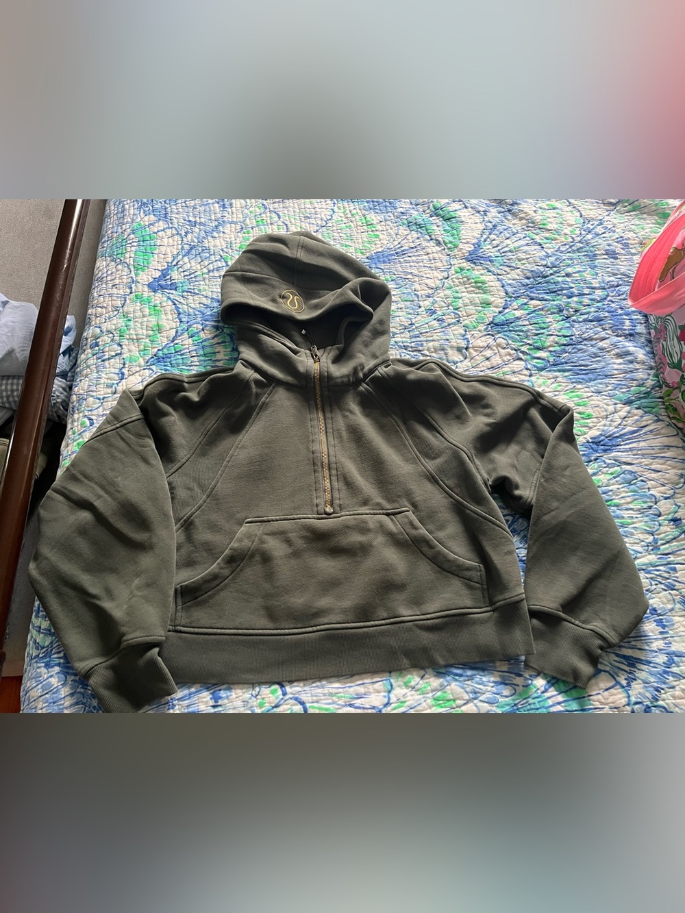 Scuba Oversized Half-Zip Hoodie Dark Forest Extra Small